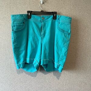 Lane Bryant Blue Bermuda Shorts‎ Casual Cotton Blend